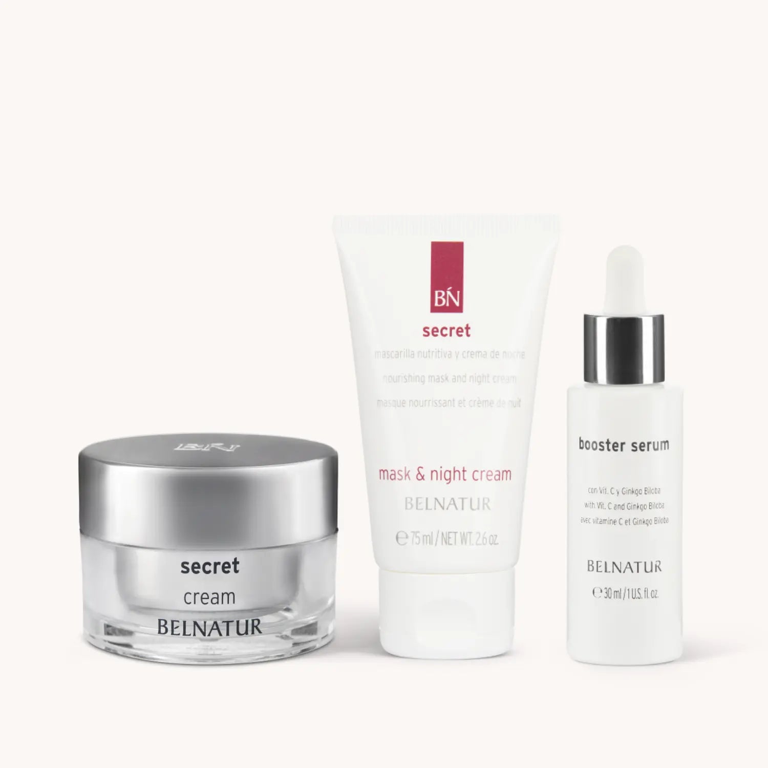 Belnatur Secret Pack (Krema za dan + Krema za noć + Booster serum) 
