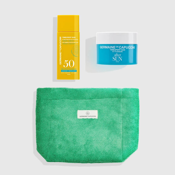 Pack Protetor Solar Fluido Antienvelhecimento SPF50+ + After Sun & Necessaire | Timexpert Sol 